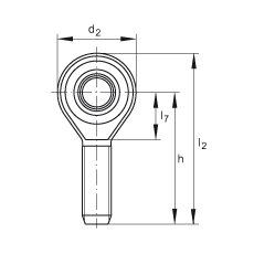 桿端軸承 GAKSL12-PS, 根據(jù) DIN ISO 12 240-4 標(biāo)準(zhǔn)，特種鋼材料，帶左旋外螺紋，免維護(hù)