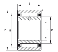 滾針軸承 NAO12X28X12-IS1, 無(wú)擋邊