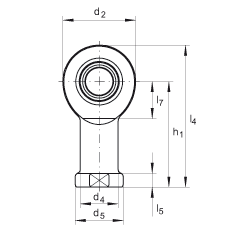 桿端軸承 GIR8-DO, 根據 DIN ISO 12 240-4 標準，帶右旋內螺紋，需維護