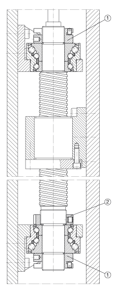 角接觸球軸承單元 DKLFA30110-2RS, 雙向，螺釘安裝，兩側(cè)唇密封，帶平端的法蘭