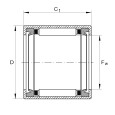 開(kāi)式?jīng)_壓外圈滾針軸承 SCE47-PP, 雙側(cè)唇密封，根據(jù) ABMA 18.2 - 1982，英制