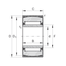 調(diào)心滾針軸承 PNA25/47, 帶內(nèi)圈