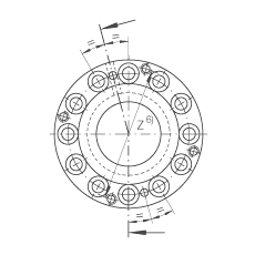 滾針/推力圓柱滾子軸承 ZARF3590-L-TV, 雙向，用螺釘安裝，長軸定位圈