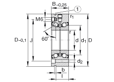 推力角接觸球軸承 ZKLF100200-2Z, 雙向，螺釘安裝，兩側(cè)間隙密封