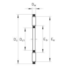 推力滾針和保持架組件 AXK75100, 單向，根據(jù) DIN 5405-2 標(biāo)準(zhǔn)