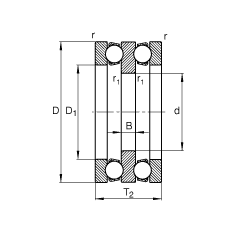 推力深溝球軸承 52307, 根據(jù) DIN 711/ISO 104 標(biāo)準(zhǔn)的主要尺寸，雙向，可分離