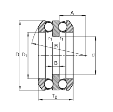 推力深溝球軸承 54310 + U310, 根據(jù) DIN 711/ISO 104 標(biāo)準(zhǔn)的主要尺寸，單向，帶球面軸承座圈和一個(gè)或兩個(gè)座圈，可分離