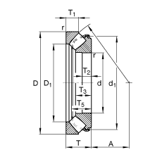 推力調(diào)心滾子軸承 29344-E, 根據(jù) DIN 728/ISO 104 標(biāo)準(zhǔn)的主要尺寸，單向，可分離