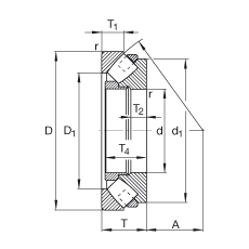 推力調(diào)心滾子軸承 292/600-E-MB, 根據(jù) DIN 728/ISO 104 標準的主要尺寸，單向，可分離