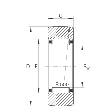 支撐型滾輪 RSTO50, 無軸向引導(dǎo)，外圈無擋邊