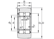 支撐型滾輪 NNTR120X290X135-2ZL, 滿(mǎn)裝滾子，軸向引導(dǎo)，兩側(cè)唇密封