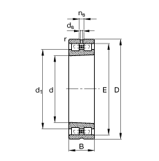 圓柱滾子軸承 NN3013-AS-K-M-SP, 根據(jù) DIN 5412-4 標(biāo)準(zhǔn)的主要尺寸, 非定位軸承, 雙列，帶錐孔，錐度 1:12 ，可分離, 帶保持架，減小的徑向內(nèi)部游隙，限制公差