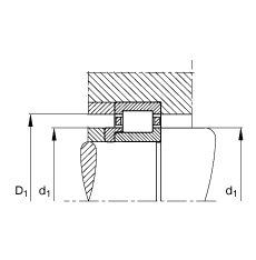 圓柱滾子軸承 NJ334-E-M1 + HJ334E, 根據(jù) DIN 5412-1 標(biāo)準(zhǔn)的主要尺寸, 帶 L 型圈，定位軸承, 可分離, 帶保持架