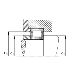 圓柱滾子軸承 NUP2232-E-M1, 根據(jù) DIN 5412-1 標(biāo)準(zhǔn)的主要尺寸, 定位軸承, 可分離, 帶保持架