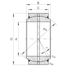 關節(jié)軸承 GE50-DO-2RS, 根據 DIN ISO 12 240-1 標準, 需維護，兩側唇密封