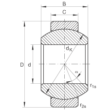 關(guān)節(jié)軸承 GE12-FO, 根據(jù) DIN ISO 12 240-1 標(biāo)準(zhǔn)，需維護(hù)