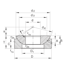 推力關(guān)節(jié)軸承 GE60-AX, 根據(jù) DIN ISO 12 240-3 標(biāo)準(zhǔn)，需維護(hù)