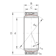 大的關(guān)節(jié)軸承 GE440-DW, 根據(jù) DIN ISO 12 240-1 標(biāo)準(zhǔn)，免維護(hù)