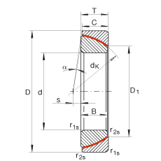 角接觸關(guān)節(jié)軸承 GE80-SW, 根據(jù) DIN ISO 12 240-2 標準，免維護