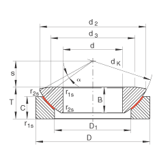 推力關(guān)節(jié)軸承 GE280-AW, 根據(jù) DIN ISO 12 240-3 標(biāo)準(zhǔn)，免維護(hù)