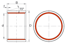 柱形滑動(dòng)襯套 ZGB120X135X120, 根據(jù) DIN ISO 4379 標(biāo)準(zhǔn)的圓柱滑套，免維護(hù)，兩側(cè)唇密封