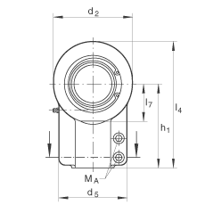 液壓桿端軸承 GIHNRK80-LO, 根據(jù) DIN ISO 12 240-4 標準，帶右旋螺紋夾緊裝置，需維護