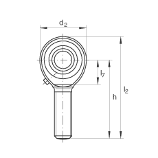 桿端軸承 GAKL12-PB, 根據(jù) DIN ISO 12 240-4 標(biāo)準(zhǔn)，帶左旋外螺紋，需維護(hù)