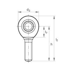 桿端軸承 GAR70-UK-2RS, 根據(jù) DIN ISO 12 240-4 標(biāo)準(zhǔn)，帶右旋外螺紋，免維護(hù)，兩側(cè)唇密封