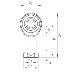 桿端軸承 GIKL16-PW, 根據(jù) DIN ISO 12 240-4 標(biāo)準(zhǔn)，帶左旋內(nèi)螺紋，需維護(hù)