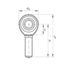 桿端軸承 GAKR16-PW, 根據(jù) DIN ISO 12 240-4 標(biāo)準(zhǔn)，帶右旋外螺紋，需維護(hù)