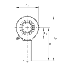 桿端軸承 GAL60-DO-2RS, 根據(jù) DIN ISO 12 240-4 標(biāo)準(zhǔn)，帶左旋外螺紋，需維護(hù)，兩側(cè)唇密封