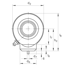 液壓桿端軸承 GK20-DO, 根據(jù) DIN ISO 12 240 標(biāo)準(zhǔn)，帶焊接面，需維護(hù)