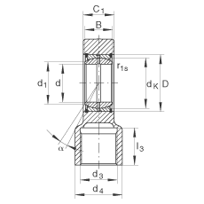 液壓桿端軸承 GIHRK70-DO, 根據(jù) DIN ISO 12 240-4 標準，帶右旋螺紋夾緊裝置，需維護