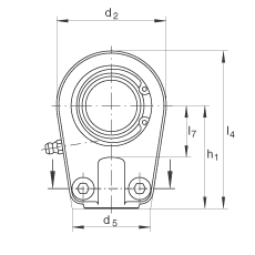 液壓桿端軸承 GIHRK40-DO, 根據(jù) DIN ISO 12 240-4 標(biāo)準(zhǔn)，帶右旋螺紋夾緊裝置，需維護(hù)