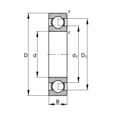 深溝球軸承 S6200, 根據(jù) DIN 625-1 標(biāo)準(zhǔn)的主要尺寸，耐腐蝕保護(hù)