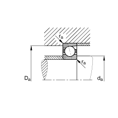 主軸軸承 B7014-C-T-P4S, 調(diào)節(jié)，成對安裝，接觸角 α = 15°，限制公差