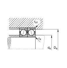 主軸軸承 B7203-C-T-P4S, 調(diào)節(jié)，成對安裝，接觸角 α = 15°，限制公差