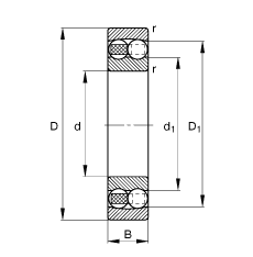 自調(diào)心球軸承 2306-TVH, 根據(jù) DIN 630 標(biāo)準(zhǔn)的主要尺寸