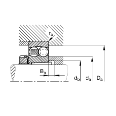 自調(diào)心球軸承 2322-K-M-C3 + H2322, 根據(jù) DIN 630 和 DIN 5415 標(biāo)準(zhǔn)的主要尺寸, 帶錐孔和緊定套