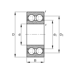 深溝球軸承 4213-B-TVH, 根據(jù) DIN 625-3 標(biāo)準(zhǔn)的主要尺寸，雙列