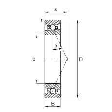 主軸軸承 HS71904-E-T-P4S, 調(diào)節(jié)，成對或單元安裝，接觸角 α = 25°，限制公差