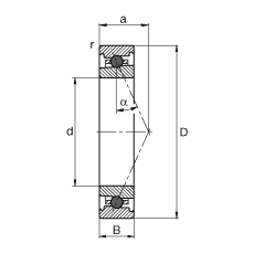 主軸軸承 HC71914-E-T-P4S, 調(diào)節(jié)，成對或單元安裝，接觸角 α = 25°，陶瓷球，限制公差