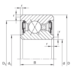 薄截面軸承 CSXU100-2RS, 四點(diǎn)接觸球軸承，類(lèi)型X，雙側(cè)密封，運(yùn)行溫度 -25°C 到 +120°C