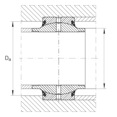 關(guān)節(jié)軸承 GE40-HO-2RS, 根據(jù) DIN ISO 12 240-1 標(biāo)準(zhǔn), 需維護(hù)，兩側(cè)唇密封