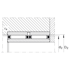 滾針軸承 NAO25X42X32-ZW-ASR1, 無擋邊，雙列