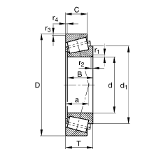 圓錐滾子軸承 31311-A, 根據(jù) DIN ISO 355 / DIN 720 標準的主要尺寸，可分離，調(diào)節(jié)或成對