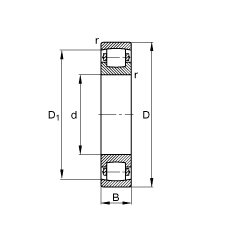 鼓形滾子軸承 20228-MB, 根據(jù) DIN 635-1 標(biāo)準(zhǔn)的主要尺寸