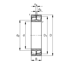 調(diào)心滾子軸承 22210-E1, 根據(jù) DIN 635-2 標準的主要尺寸