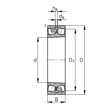 調(diào)心滾子軸承 240/750-B-K30-MB, 根據(jù) DIN 635-2 標(biāo)準(zhǔn)的主要尺寸, 錐孔，錐度 1:30