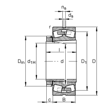 調(diào)心滾子軸承 23936-S-K-MB + H3936, 根據(jù) DIN 635-2 標(biāo)準(zhǔn)的主要尺寸, 帶錐孔和緊定套